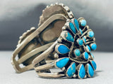 Wide Vintage Native American Navajo Authentic Turquoise Sterling Silover Watch Bracelet-Nativo Arts