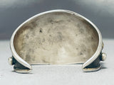 Wide Vintage Native American Navajo Museum Turquoise Sterling Silver Bracelet-Nativo Arts
