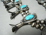 Women's Earth Turquoise Vintage Native American Navajo Sterling Silver Squash Blossom Necklace-Nativo Arts