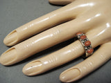 Wonderful Native American Navajo Coral Sterling Silver Ring-Nativo Arts