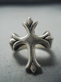 Wonderful Navajo Sterling Silver Cross Ring Native American-Nativo Arts