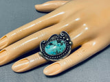 Wonderful Vintage Native American Navajo Blue Diamond Turquoise Sterling Silver Ring-Nativo Arts
