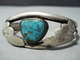 Wonderful Vintage Native American Navajo Carico Lake Turquoise Sterling Silver Bracelet Old-Nativo Arts