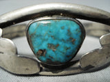 Wonderful Vintage Native American Navajo Carico Lake Turquoise Sterling Silver Bracelet Old-Nativo Arts