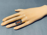 Wonderful Vintage Native American Navajo Coral Sterling Silver Ring-Nativo Arts