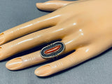 Wonderful Vintage Native American Navajo Coral Sterling Silver Ring-Nativo Arts
