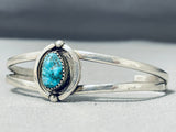 Wonderful Vintage Native American Navajo Kingman Turquoise Sterling Silver Bracelet-Nativo Arts