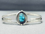 Wonderful Vintage Native American Navajo Kingman Turquoise Sterling Silver Bracelet-Nativo Arts