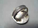 Wonderful Vintage Native American Navajo Old Kingman Turquoise Sterling Silver Ring Old-Nativo Arts