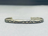 Wonderful Vintage Native American Navajo Sterling Silver Handstamped Bracelet-Nativo Arts