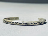 Wonderful Vintage Native American Navajo Sterling Silver Handstamped Bracelet-Nativo Arts