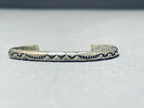 Wonderful Vintage Native American Navajo Sterling Silver Handstamped Bracelet-Nativo Arts