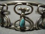 Wonderful Vintage Native American Navajo Triple Spiders Turquoise Sterling Silver Bracelet-Nativo Arts