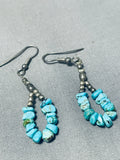 Wonderful Vintage Native American Navajo Turquoise Sterling Silver Earrings-Nativo Arts