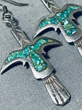 Wonderful Vintage Native American Navajo Turquoise Sterling Silver Earrings-Nativo Arts
