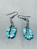 Wonderful Vintage Native American Navajo Turquoise Sterling Silver Earrings-Nativo Arts