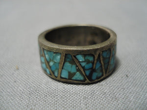 Wonderful Vintage Native American Navajo Turquoise Sterling Silver Naitve American Ring Old-Nativo Arts