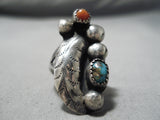 Wonderful Vintage Native American Navajo Turquoise Sterling Silver Ring Old-Nativo Arts