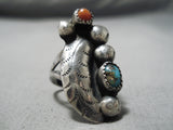 Wonderful Vintage Native American Navajo Turquoise Sterling Silver Ring Old-Nativo Arts