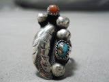 Wonderful Vintage Native American Navajo Turquoise Sterling Silver Ring Old-Nativo Arts