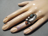 Wonderful Vintage Native American Navajo Turquoise Sterling Silver Ring Old-Nativo Arts