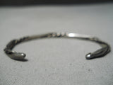 Wonderful Vintage Navajo Sterling Silver Twist Bracelet Old Native American-Nativo Arts