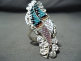 Wonderful Zuni Mother Of Pearl Sterling Silver Ring Native American-Nativo Arts