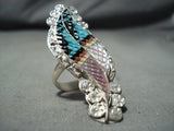 Wonderful Zuni Mother Of Pearl Sterling Silver Ring Native American-Nativo Arts
