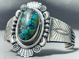 World Of Intricacy Coiled Native American Navajo Spiderweb Turquoise Sterling Silver Bracelet-Nativo Arts