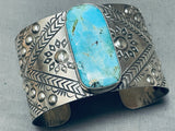 World Of Silver Works San Felipe Turquoise Repoussed Sterling Bracelet-Nativo Arts