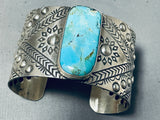 World Of Silver Works San Felipe Turquoise Repoussed Sterling Bracelet-Nativo Arts