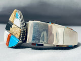 Wow Side Inlay Advanced Technique Native American Navajo Turquoise Sterling Silver Bracelet-Nativo Arts