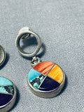 Yazzie Vintage Native American Navajo Turquoise Sterling Silver Earrings Signed-Nativo Arts