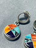 Yazzie Vintage Native American Navajo Turquoise Sterling Silver Earrings Signed-Nativo Arts