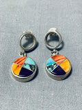 Yazzie Vintage Native American Navajo Turquoise Sterling Silver Earrings Signed-Nativo Arts