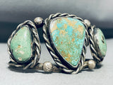 Museum Vintage Native American Navajo Royston Turquoise Sterling Silver Wire Bracelet Old-Nativo Arts
