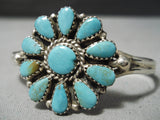Marvelous Vintage Native American Navajo Turquoise Sterling Silver Bracelet Old-Nativo Arts