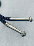 Important Vintage Native American Hopi Sterling Silver Bear Bolo Tie-Nativo Arts
