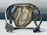 One Of The Most Unique Vintage Native American Navajo Desert Agate Sterling Silver Bracelet-Nativo Arts