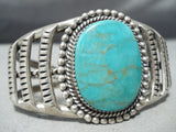 Triple Flank! Vintage Native American Navajo Royston Turquoise Sterling Silver Bracelet-Nativo Arts