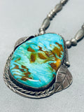 Unbelievable Vintage Native American Navajo Royston Turquoise Sterling Silver Necklace-Nativo Arts