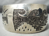 Important Peshlakai Heavy Vintage Native American Navajo Sterling Silver Bracelet-Nativo Arts