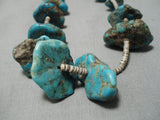 Quality Chunky Persin Turquoise Vintage Native American Navajo Necklace-Nativo Arts