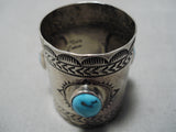 Tremendous Vintage Native American Navajo Morenci Turquoise Neckerchirf Slide-Nativo Arts