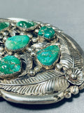 Mark Chee Early Hlmk Vintage Native American Navajo Turquoise Sterling Silver Buckle-Nativo Arts