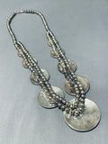 Native American One Of The Most Intricate Vintage Navajo Sterling Silver Geomtric Necklace-Nativo Arts