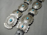 Superior Vintage Native American Navajo Jen Blackgoat Sterling Silver Turquoise Concho Belt-Nativo Arts