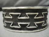 Heavy Heavy!! Native American Sterling Silver Cast Bracelet-Nativo Arts