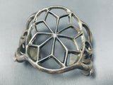Dreamcatcher Very Rare Huge Vintage Native American Navajo Sterling Silver Bracelet-Nativo Arts