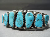 Important Vintage Native American Navajo Kee Joe Benally (d.) Sterling Silver Turquoise Bracelet-Nativo Arts